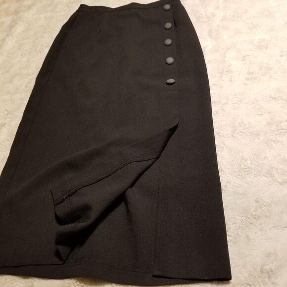 Vintage Bobbie Brooks Long Midi/Maxi Skirt Size 10 Black USA - Picture 9 of 11